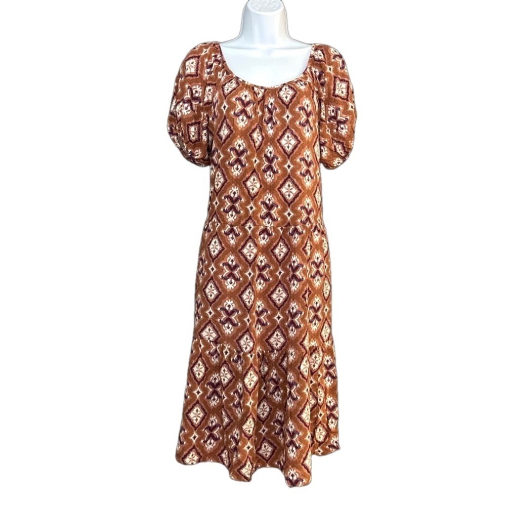 Knox Rose patterned midi dress with short sleeves size M